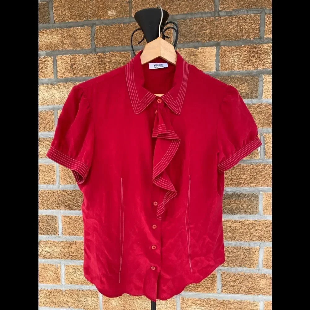 Moschino Cheap And Chic Silk Blouse Size 12 — image 2 of 8